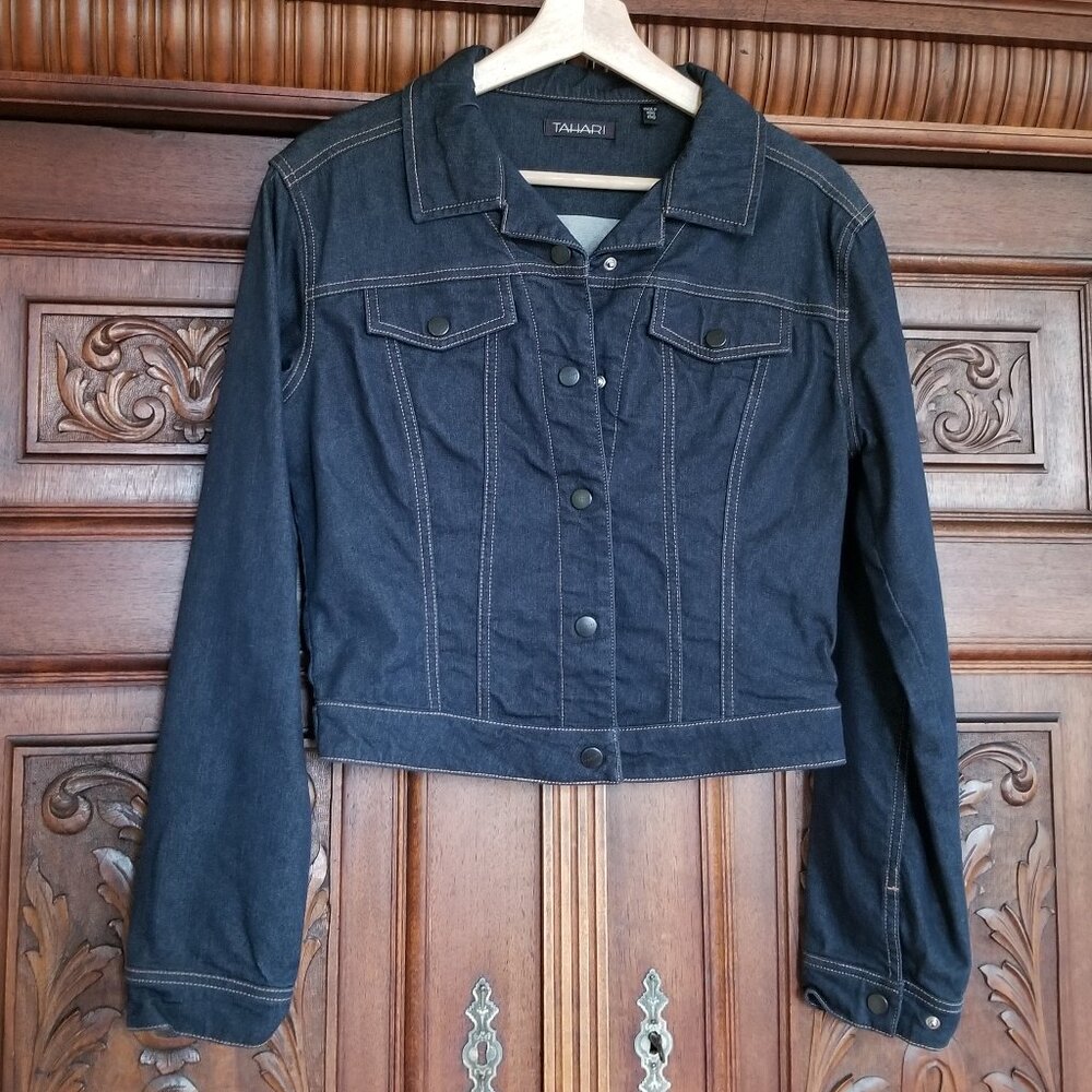 Elie Tahari Cropped Denim Jacket